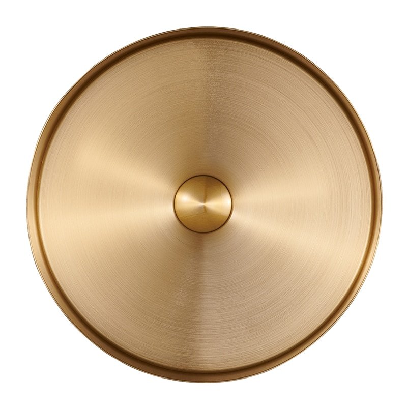 16" round pvd gold vessel sink (400mm) | luxury stainless steel bathroom basin | brushed art finish