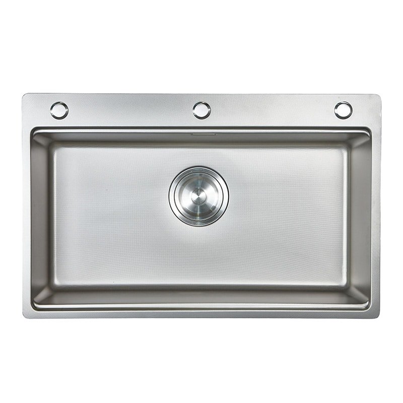 31" premium embossed topmount sink (780x480mm) | 1.0mm thick bowl + 3.0mm deck | 3 hole glass rinser ready