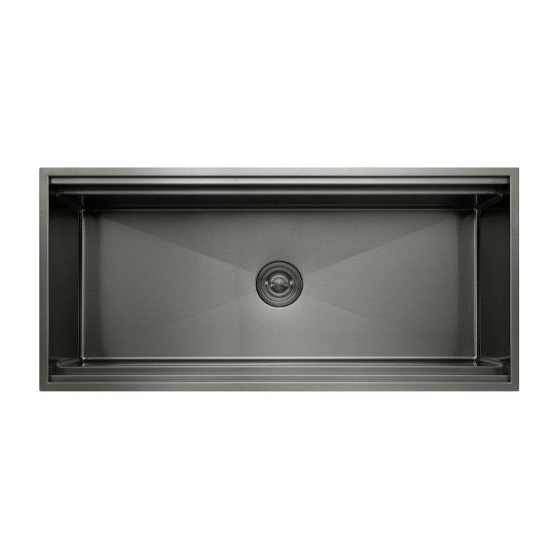 36" undermount workstation kitchen sink | large single bowl 18 gauge sus304 | handmade r10 series