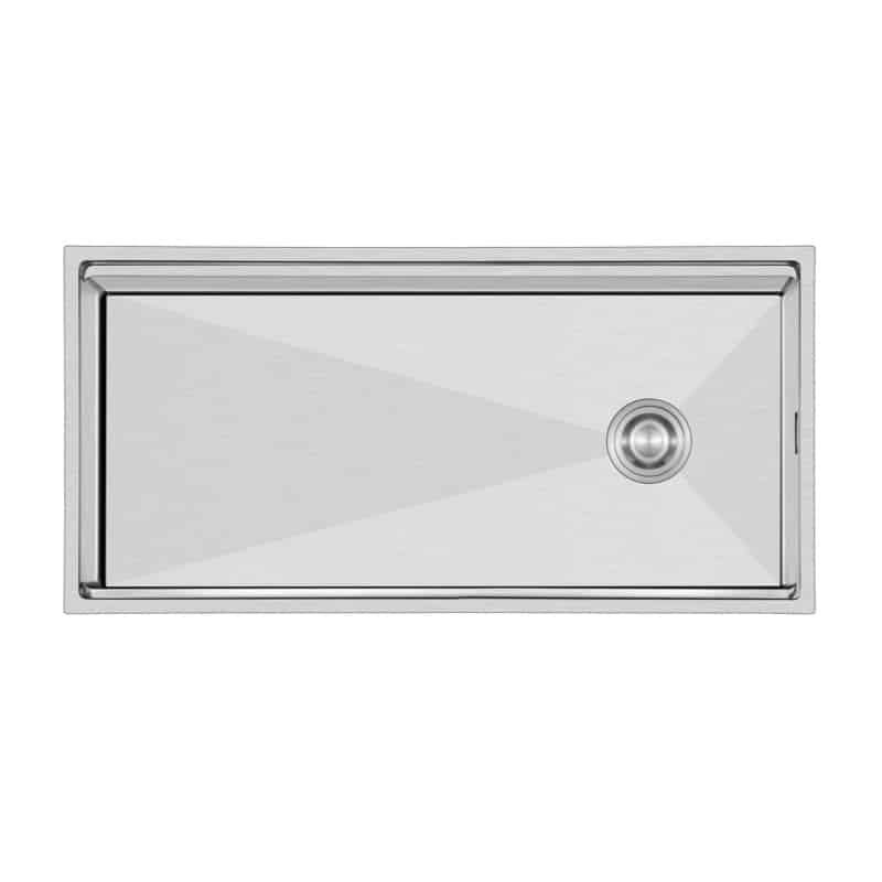 40" oversized undermount workstation sink | right offset drain | 18 gauge sus304 handmade series | r10 radius