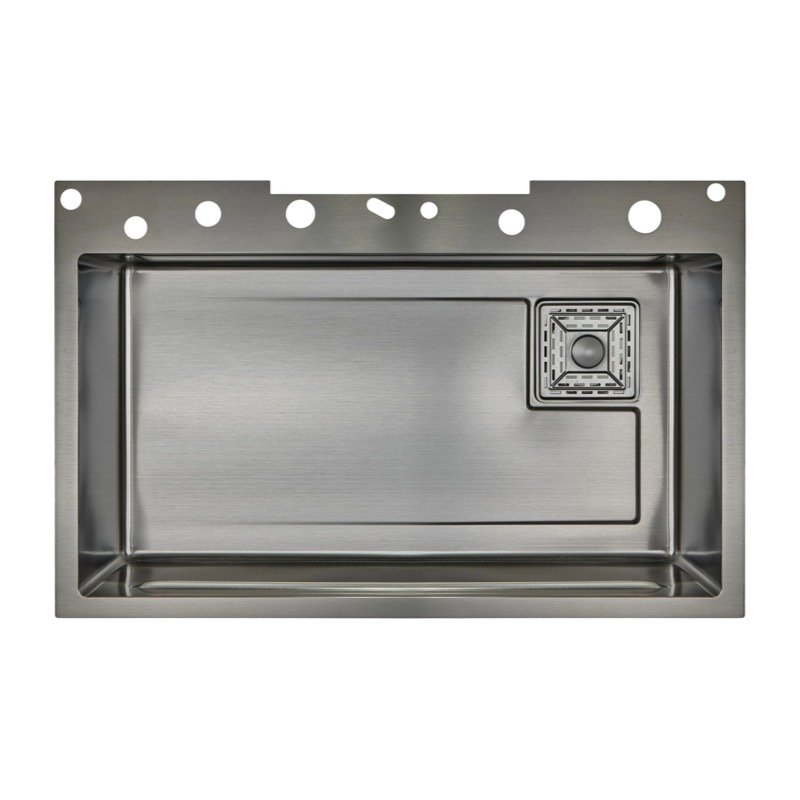 30" smart waterfall kitchen sink (750x460mm) | topmount piano key console with cup rinser | 3.0mm deck nano sus304