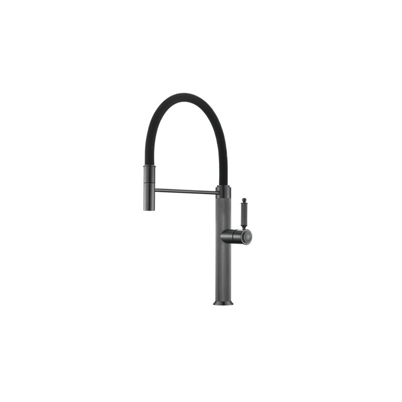 commercial style flexible silicone hose kitchen faucet solid sus304 pvd finish